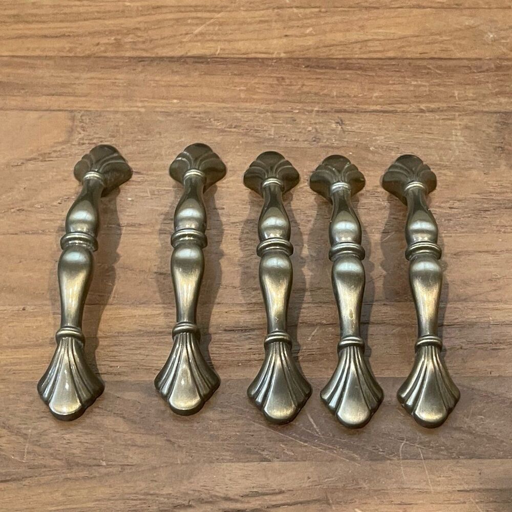 5 - - 3" Transitional Bowed brass Pull - Burnished Brass